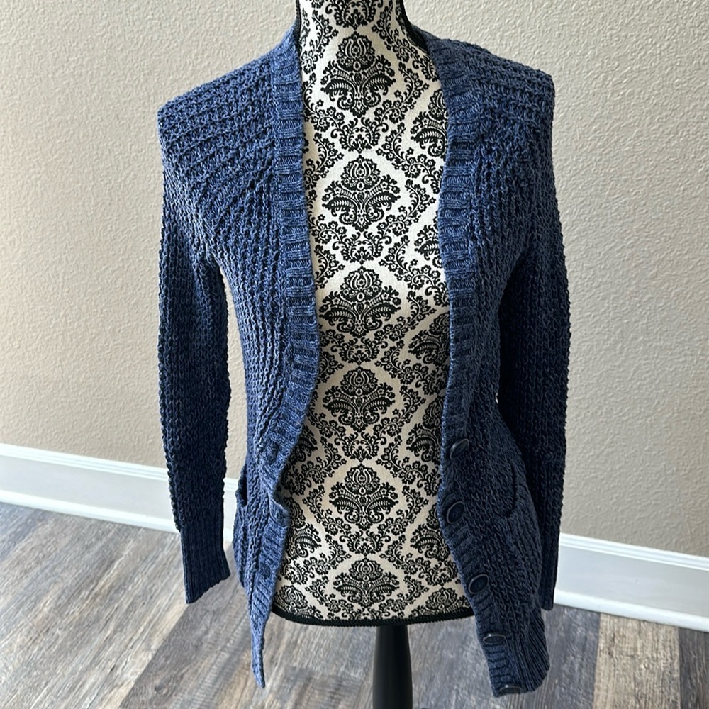 American Eagle Outfitters Blue Knit Cardigan